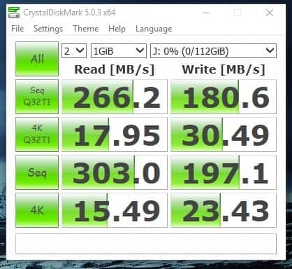 CrystalDiskMark test