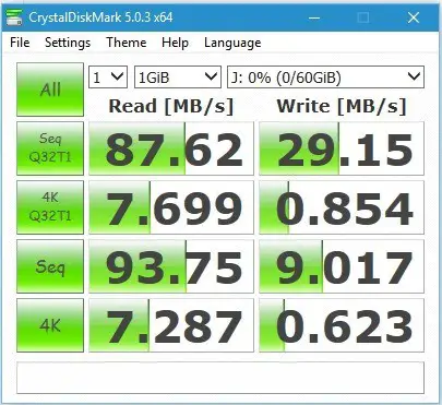 benchmark result