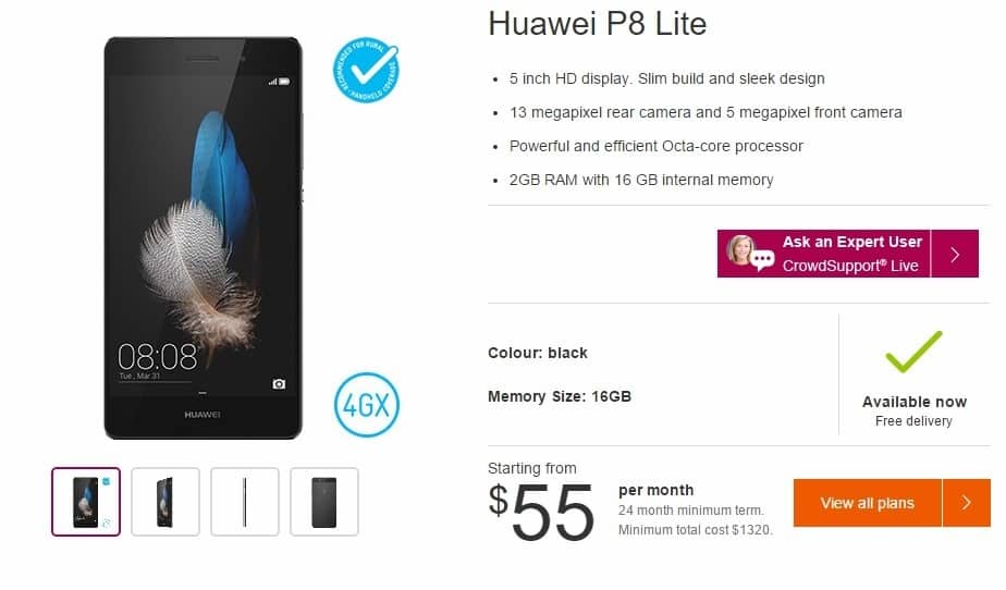 Telstra Huawei P8 Lite