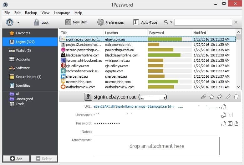 1password vault frozen