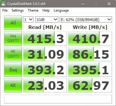 Sandisk Extreme PRO SSD benchmark