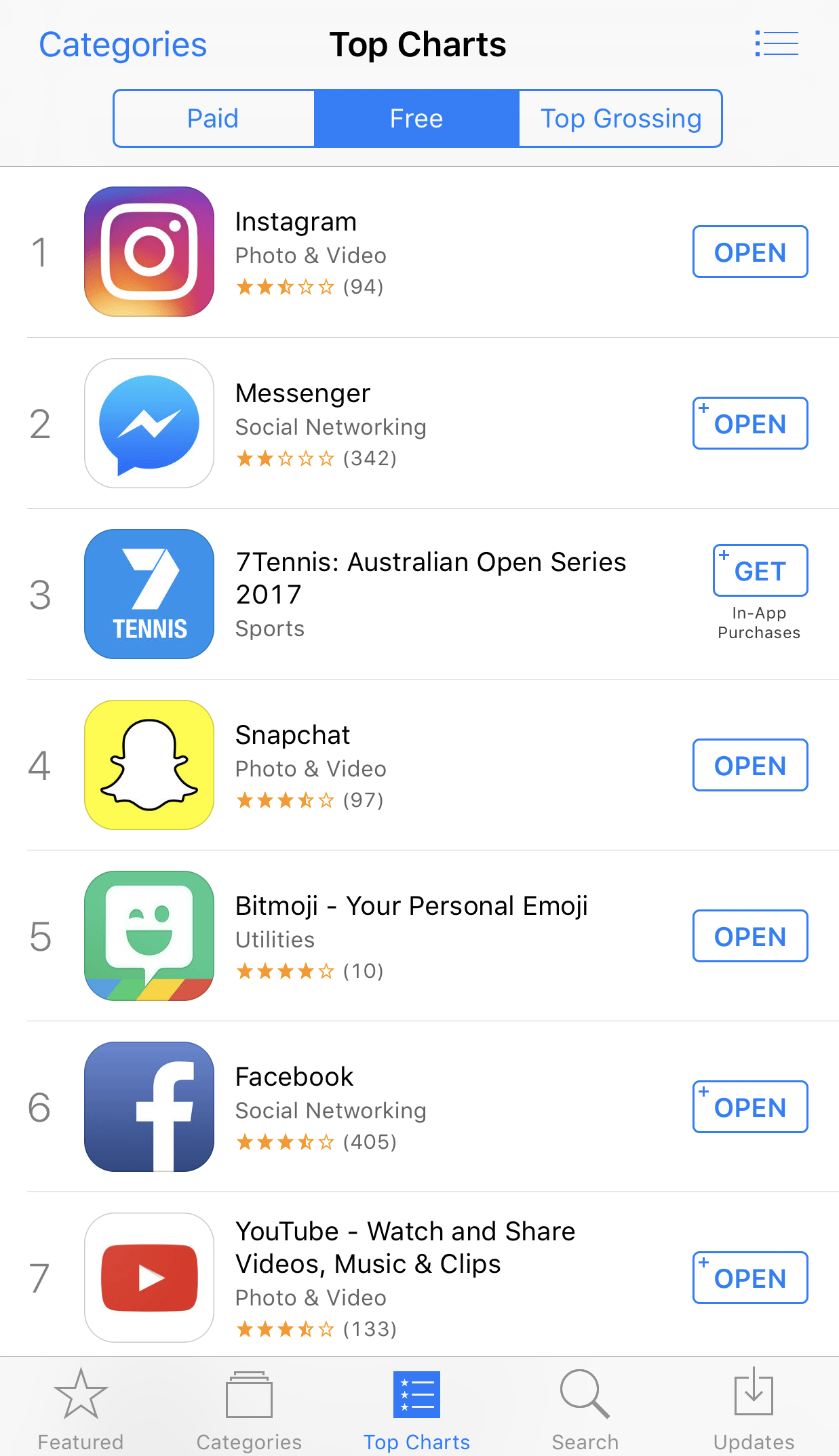 App Store Top apps