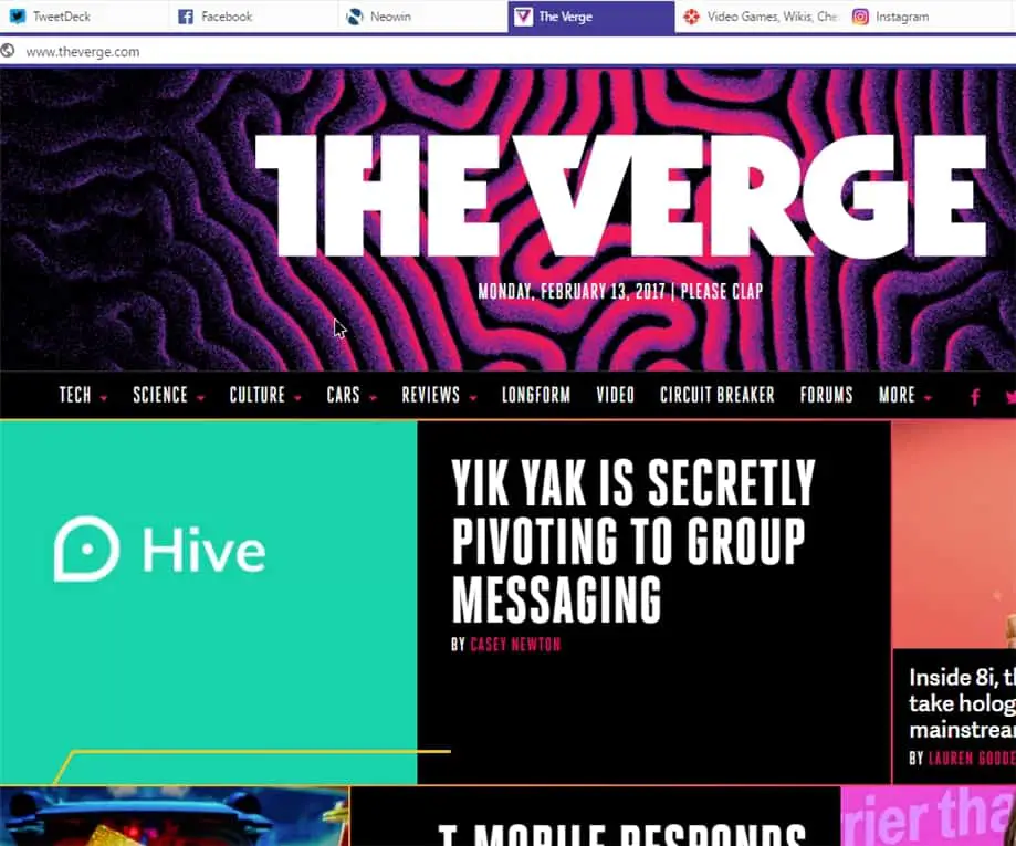 The Verge on Vivaldi