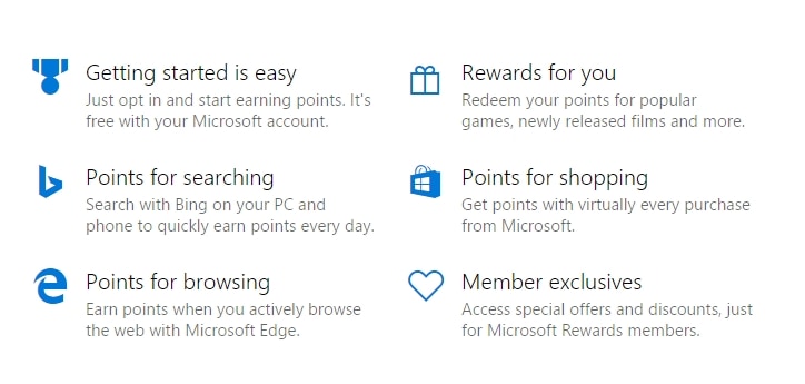 Microsoft Rewards summary