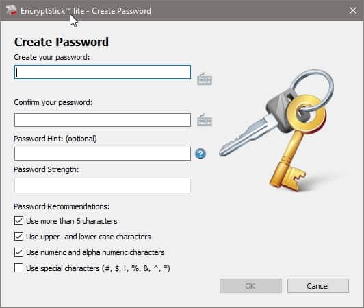 encryptstick forgot password