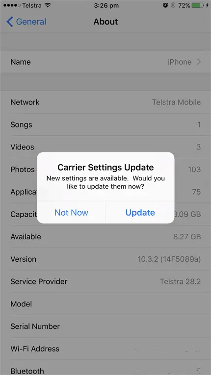 carrier update