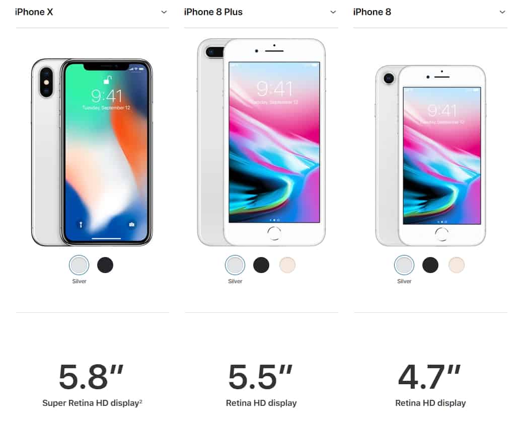 iPhone X vs iPhone 8 vs iPhone 8 Plus