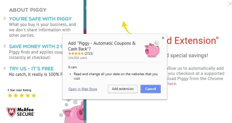 Piggy Chrome Extension