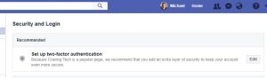 How to add two factor authentication on Facebook