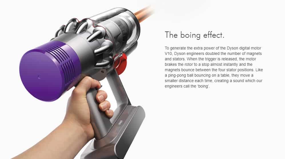 Dyson V10 boing spring sound