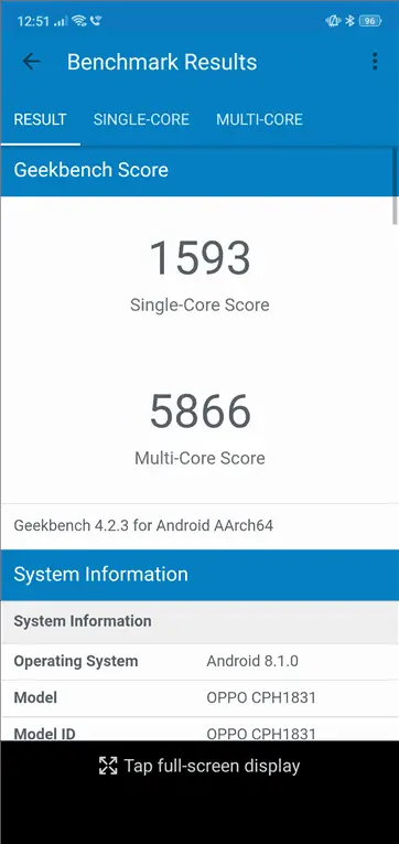 Geekbench benchmark