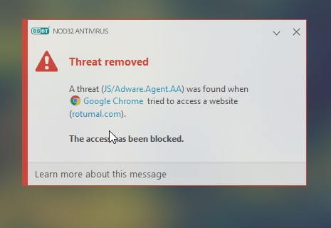 NOD32 remove threat