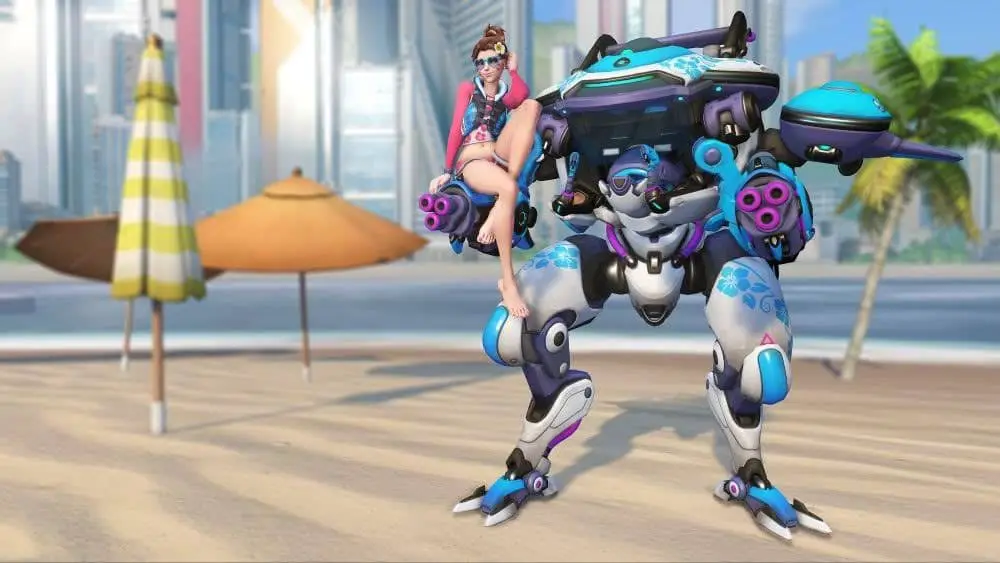 Overwatch DVA bare foot skin summer 2018