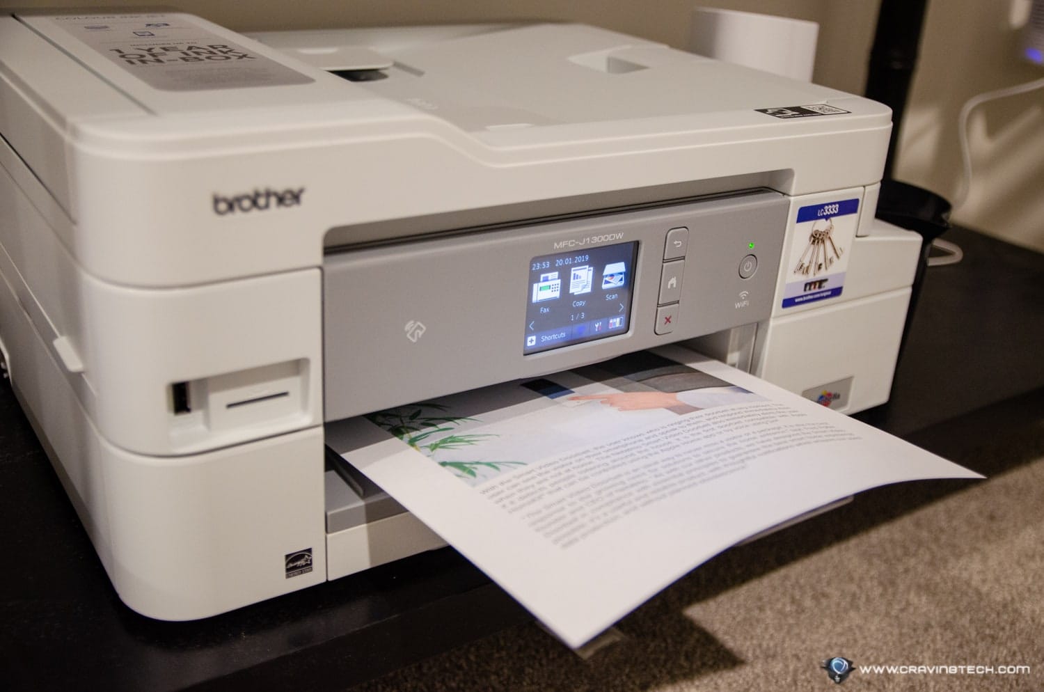 Brother MFC-J1300DW printing