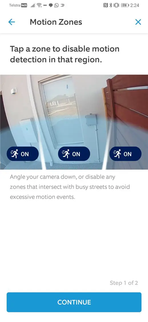 ring spotlight cam motion distance