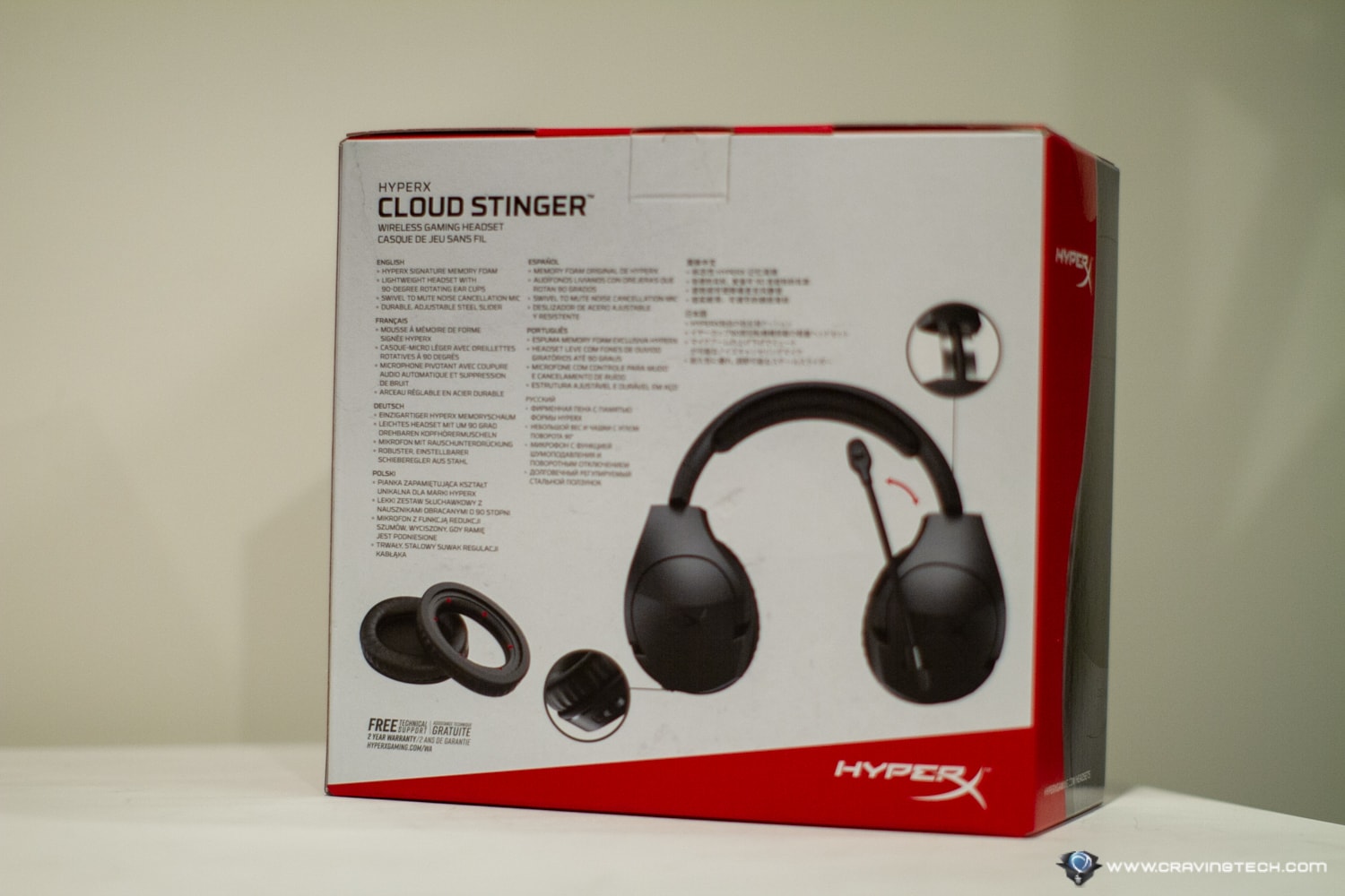 HyperX Cloud Stinger Wireless Gaming Headset Packaging