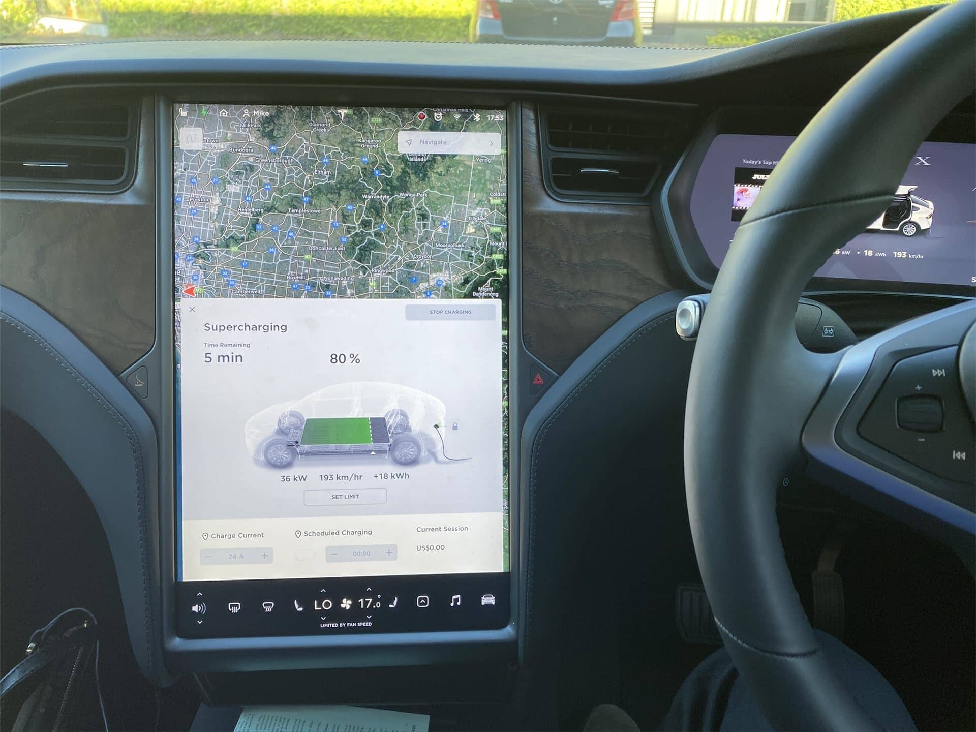 Tesla Model X charging at Supercharger