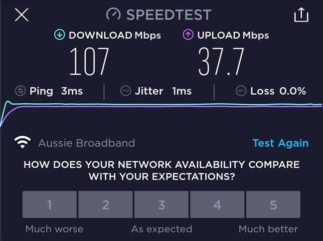 OPPO A91 speedtest result