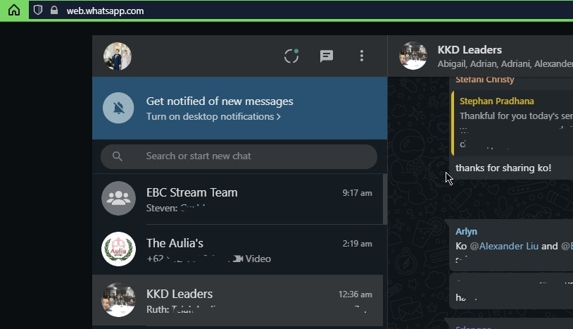 How to enable Dark Mode on Whatsapp Web