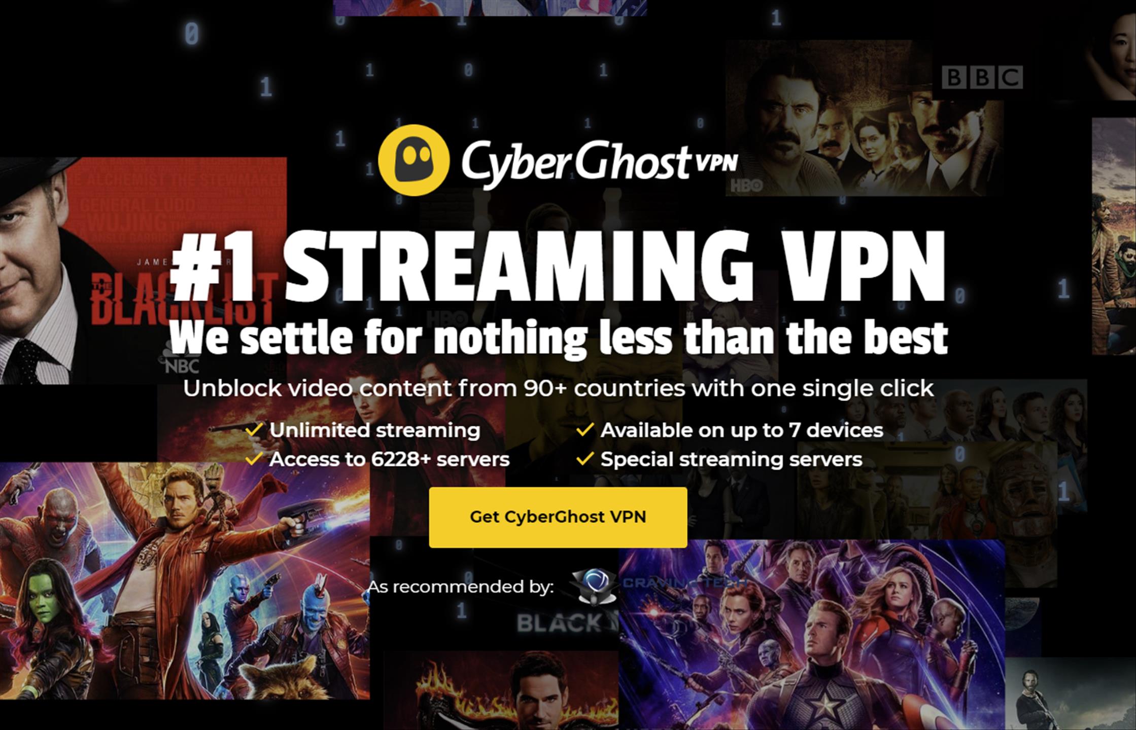 CyberGhost – the only VPN for streaming enthusiasts
