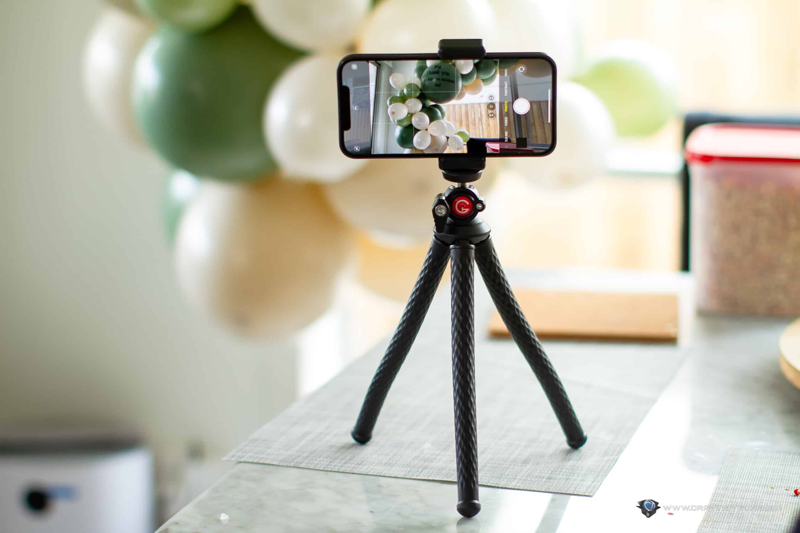 GooFoto Phone Tripod Flexible Tripod with 7 Aluminum Cores&Universal Clip Cell Phone Tripod for iPhone/Samsung/Android Portable Small Tripod Stand for Cameras 
