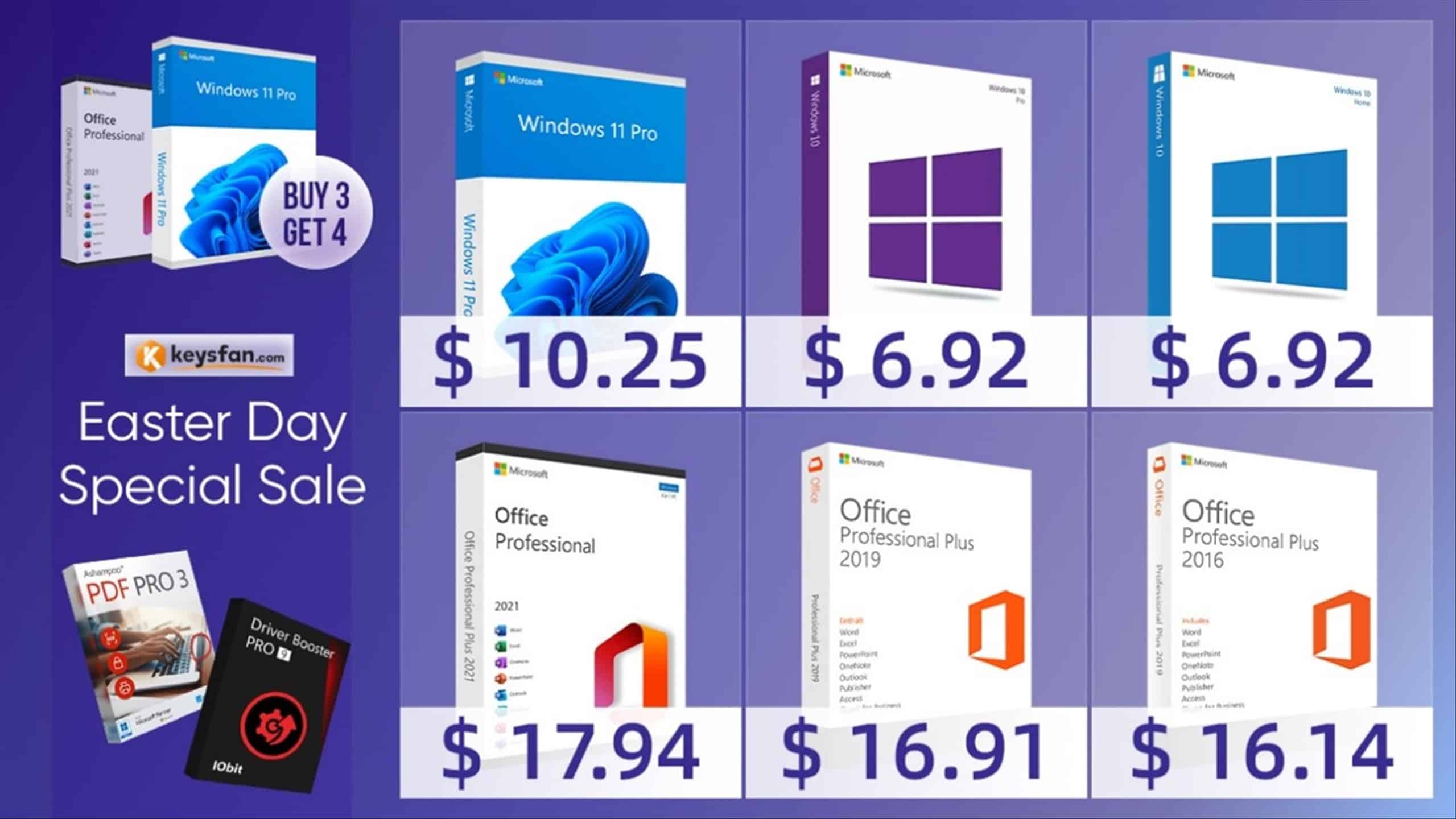 Good News! Windows and Office at the lowest price! All offers are in the Keysfan Easter Sale!