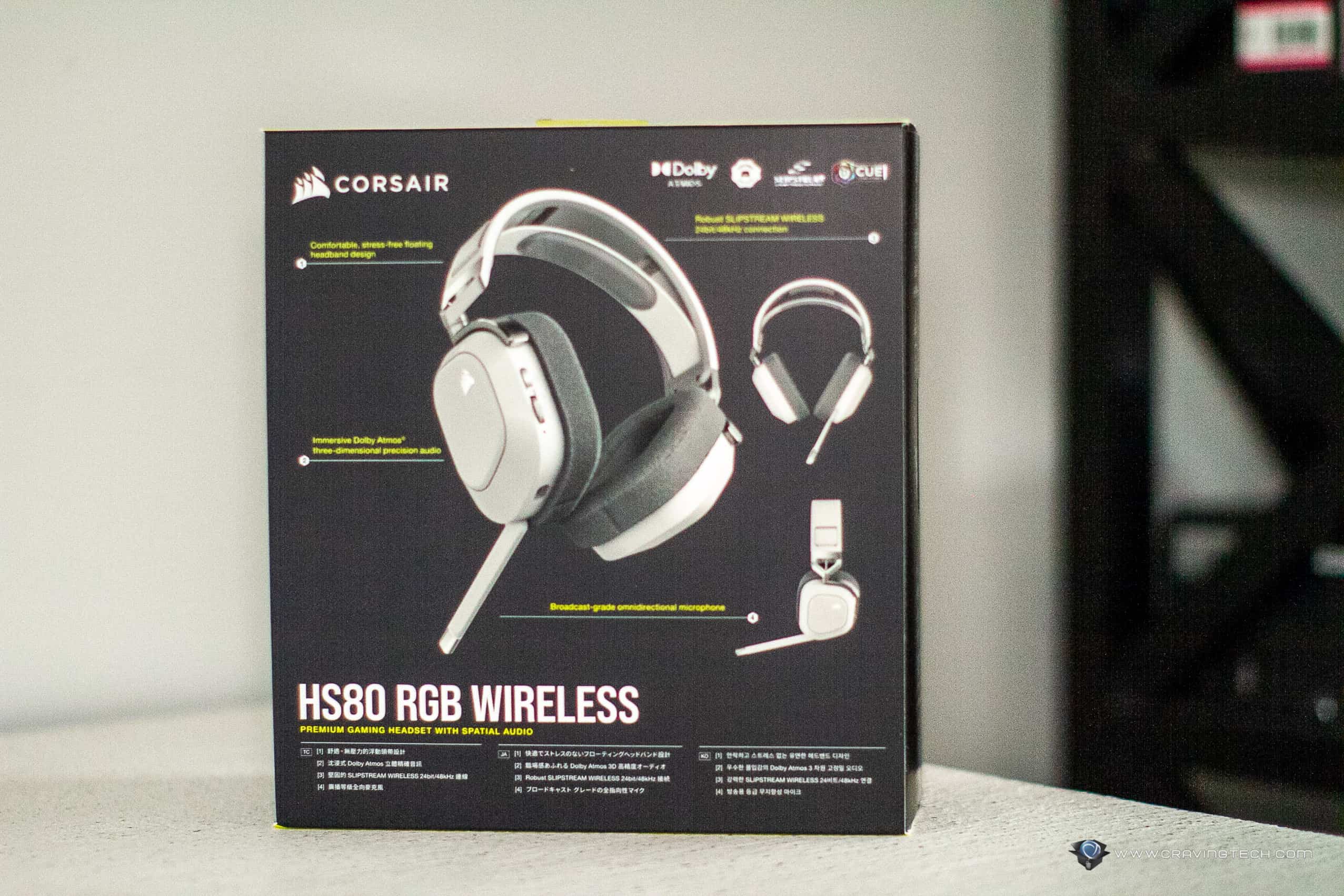 Corsair HS80 RGB WIRELESS Premium Gaming Headset with Dolby Atmos