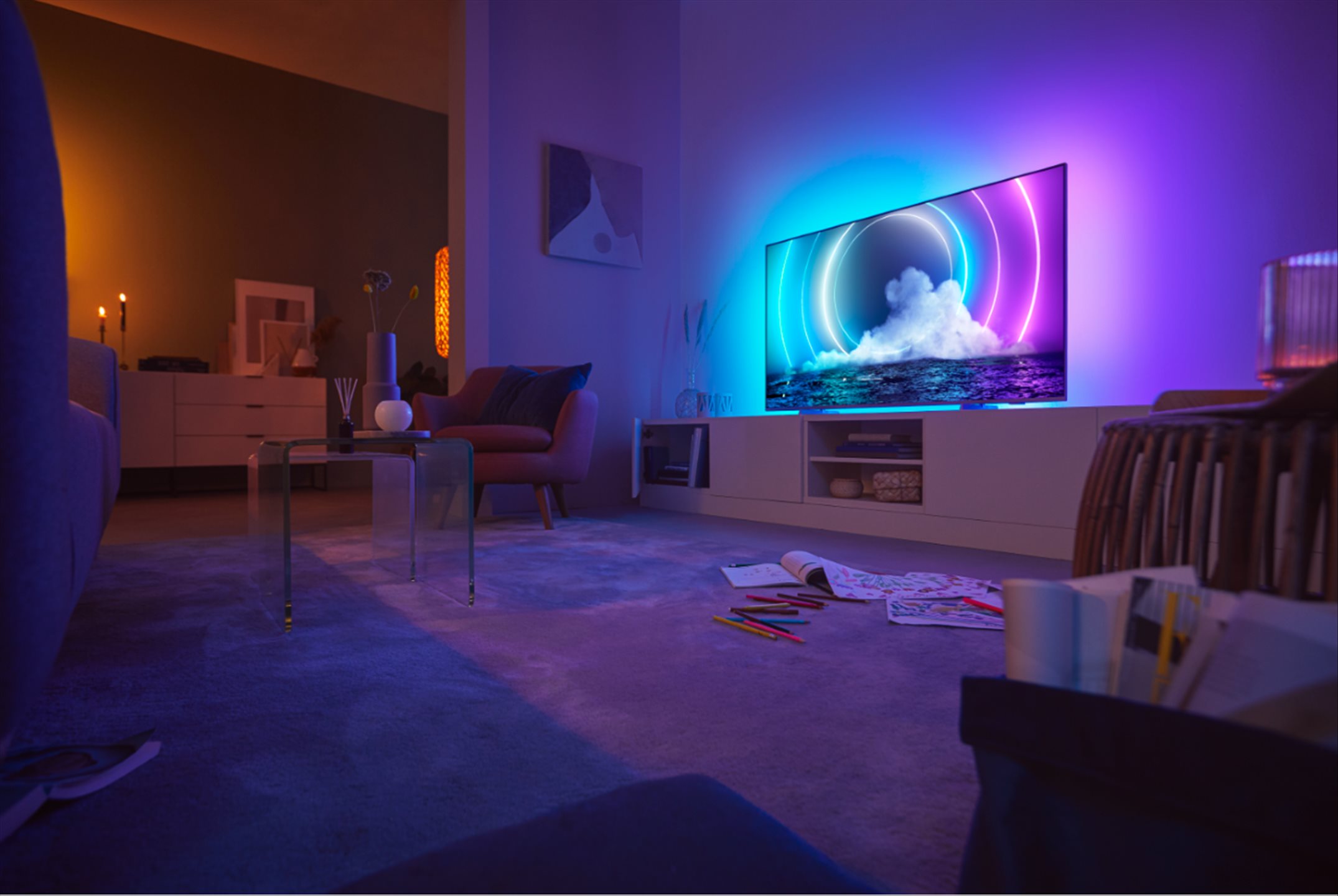 This TV from Philips comes with immersive, built-in backlighting