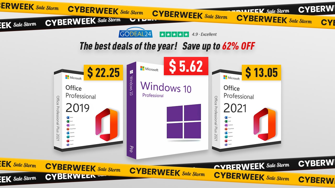 Black Friday and Cyber Week: Get Genuine Windows 10 for only $5.62 and Office 2021 from $13.05!