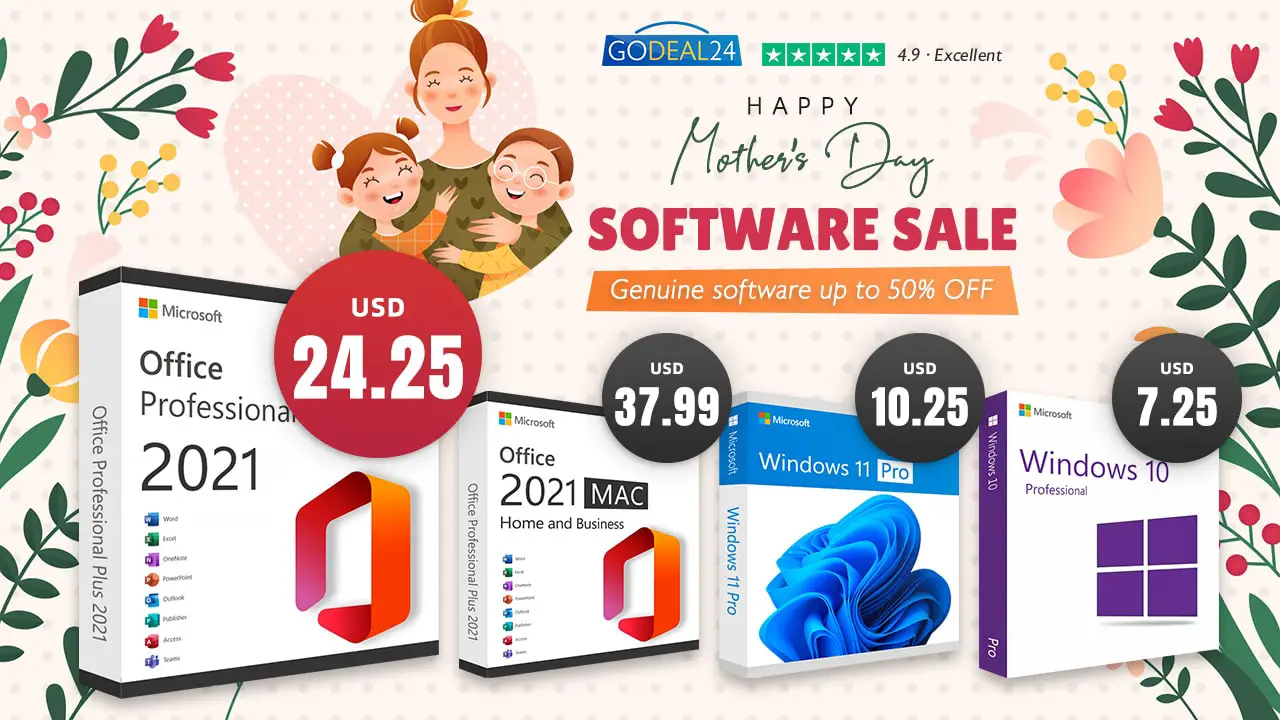 Godeal24 Mother’s Day Deal: Microsoft Office 2021 Pro is on sale for $24.25, save up to 90%!
