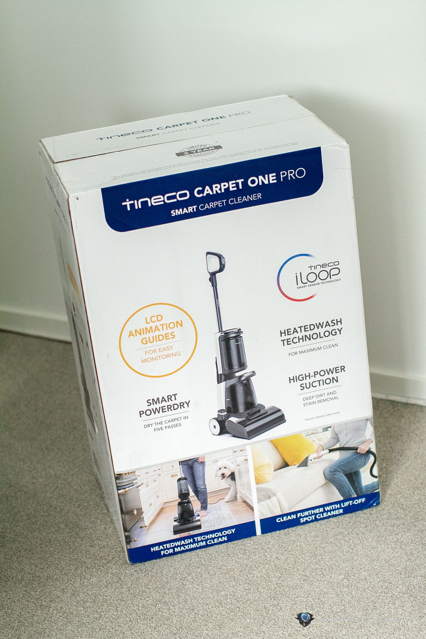 Tineco CARPET ONE Smart Carpet Cleaner SMART HEATED WASH NEW BLACK