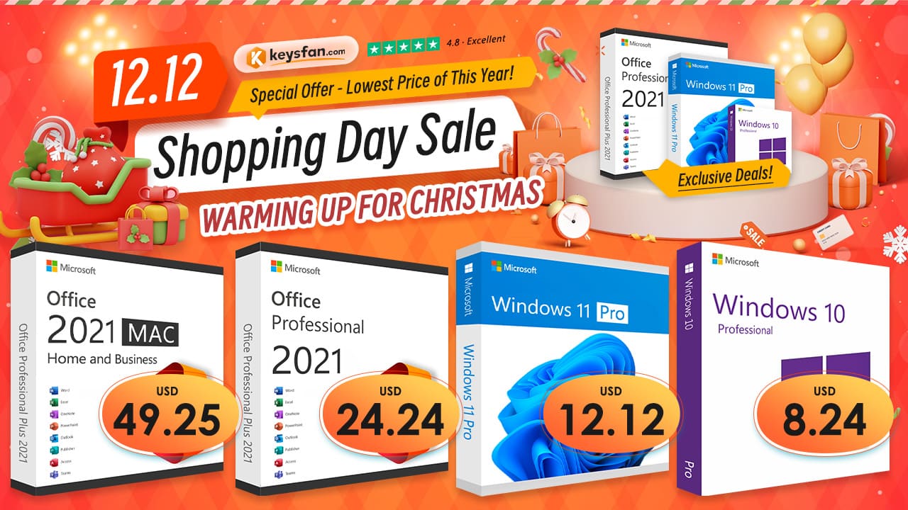 An early Christmas Sale is coming! Genuine Lifetime Office 2021 Pro is only for $24.24 and Windows 11 Pro is for $12.12!