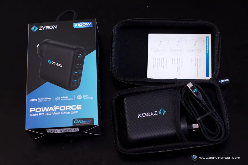 Zyron-Powaforce-GaN-PD-3-Wall-Charger Packaging Contents